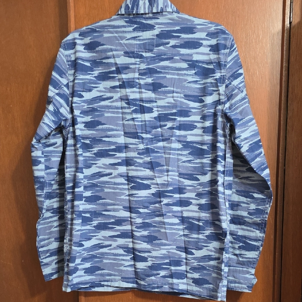 Free Assembly Men's Blue Camouflage Military Fatigue Field Jacket Sz S - Picture 7 of 12